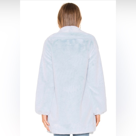 Majorelle Brinley Faux Fur Coat in Baby Blue - Size L - Picture 4 of 13